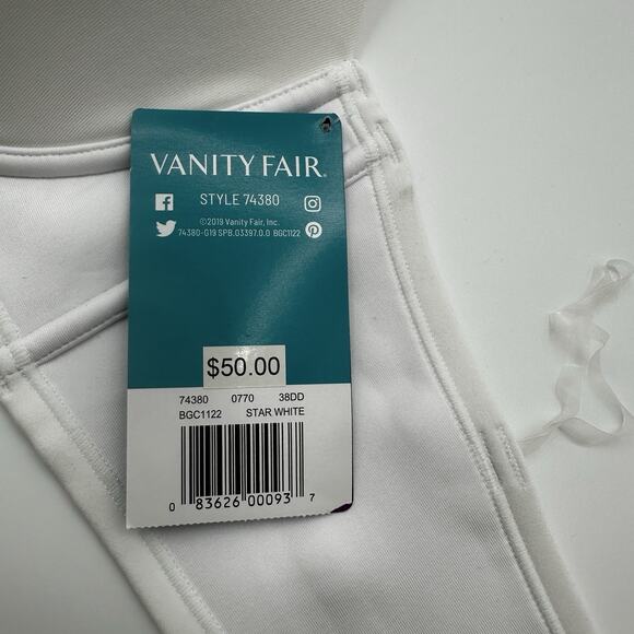 Vanity Fair 40D Beauty Back Strapless Convertible Bra 74380 White NWT $50 - Picture 3 of 7